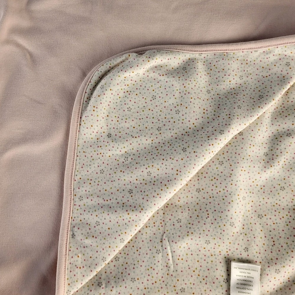 Gymboree 26"x28" Panda Bear Pink/Dots Baby Blanket Reversible 2007 Girl - Picture 2 of 9